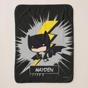 Chibi Batman Lightning Kick Sherpa Blanket