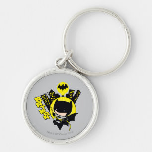 Chibi Batman Scaling The City Key Ring