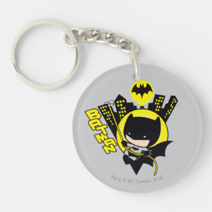 Chibi Batman Scaling The City Key Ring