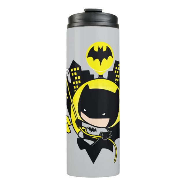 Chibi Batman Scaling The City Thermal Tumbler (Front)