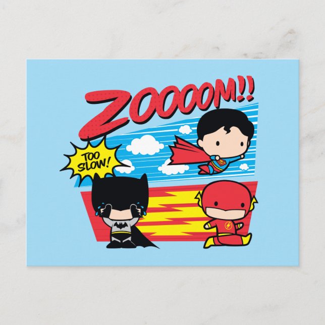 Chibi Batman Too Slow! Postcard (Front)