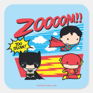 Chibi Batman Too Slow! Square Sticker