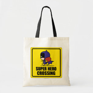 Chibi Batwoman Super Hero Crossing Sign Tote Bag