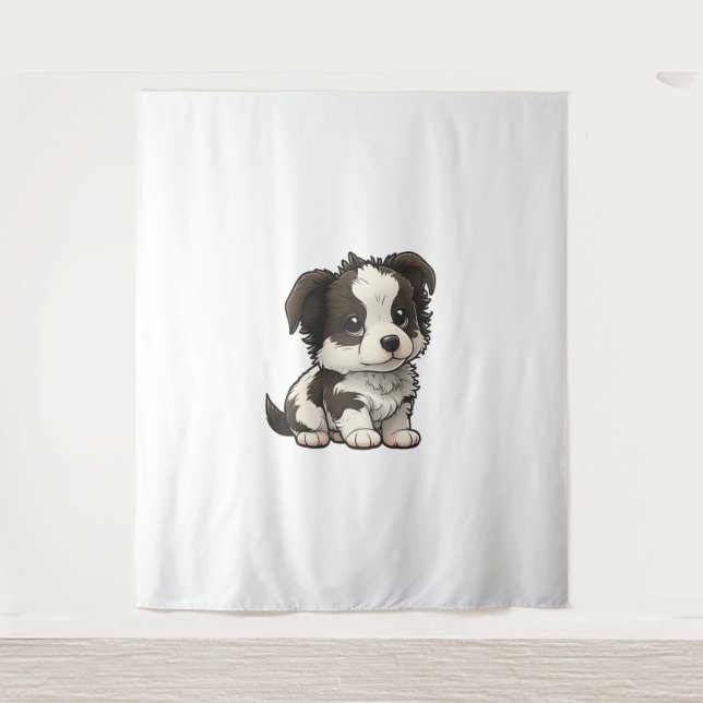 Chibi Border Collie Tapestry (Front)