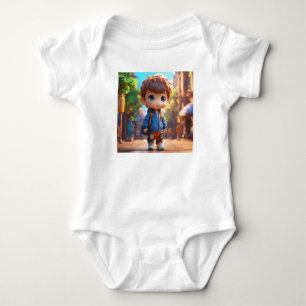 Chibi Boy in 4D: Vivid Realism T-Shirt Baby Bodysuit