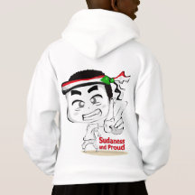 Chibi Boy with Sudan Flag Headband Hoodie