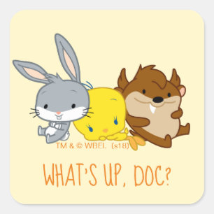 Chibi BUGS BUNNY™, TWEETY™, & TAZ™ Square Sticker