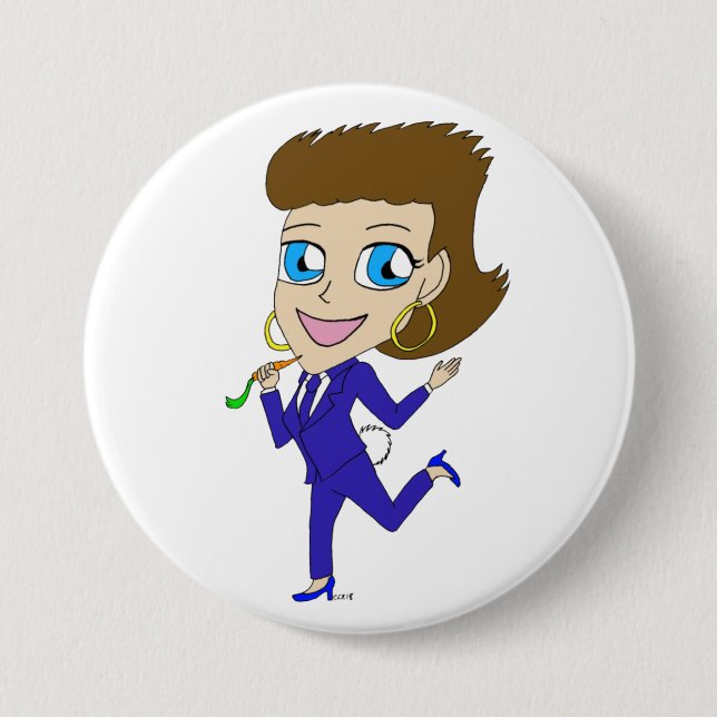 chibi bunny tail 7.5 cm round badge (Front)