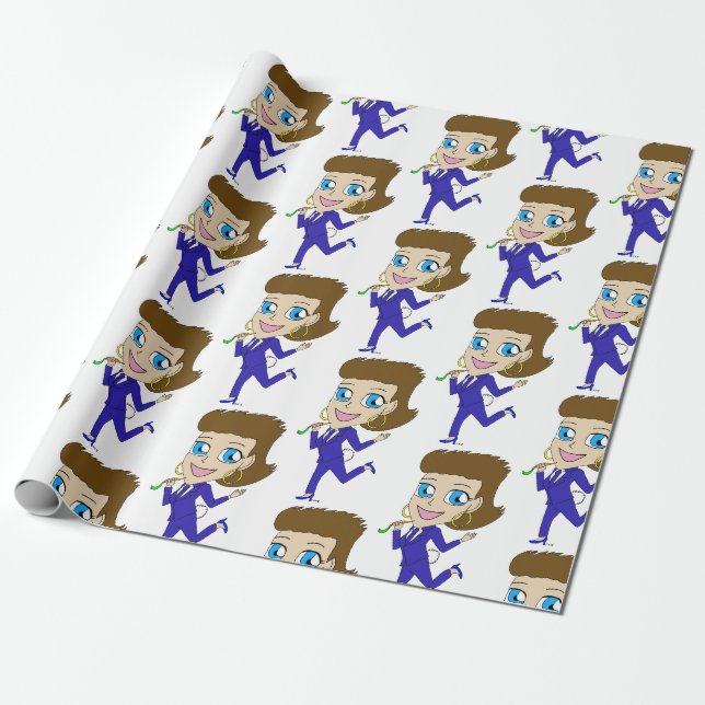 chibi bunny tail wrapping paper (Unrolled)