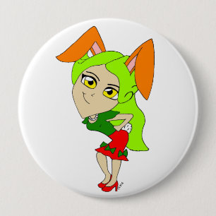 chibi bunnygirl 10 cm round badge
