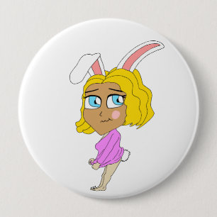chibi bunnygirl 10 cm round badge