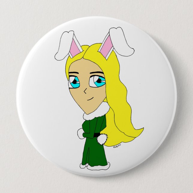 chibi bunnygirl  10 cm round badge (Front)