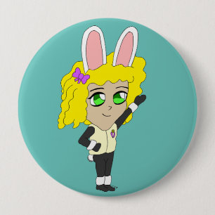 chibi bunnygirl 10 cm round badge