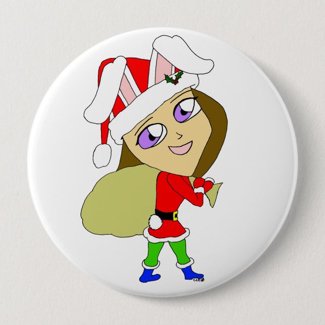 chibi bunnygirl  10 cm round badge (Front)