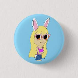 chibi bunnygirl 3 cm round badge