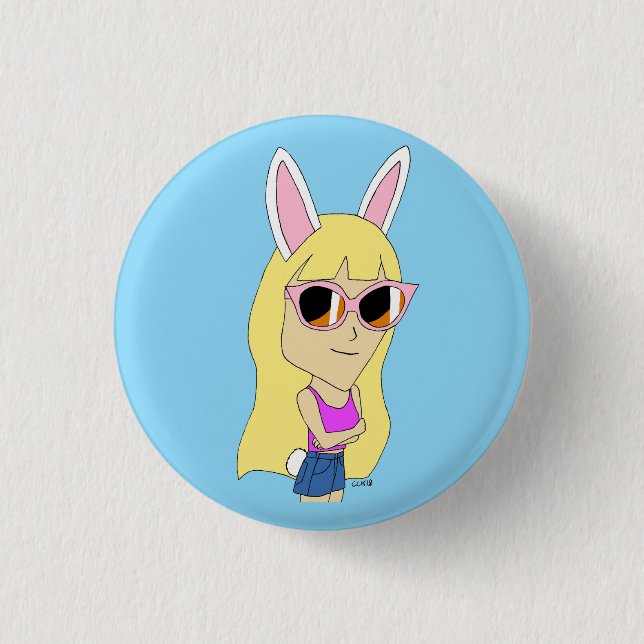 chibi bunnygirl   3 cm round badge (Front)