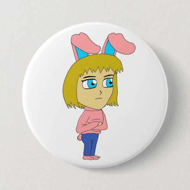 chibi bunnygirl 7.5 cm round badge (Front)