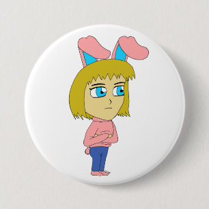 chibi bunnygirl 7.5 cm round badge