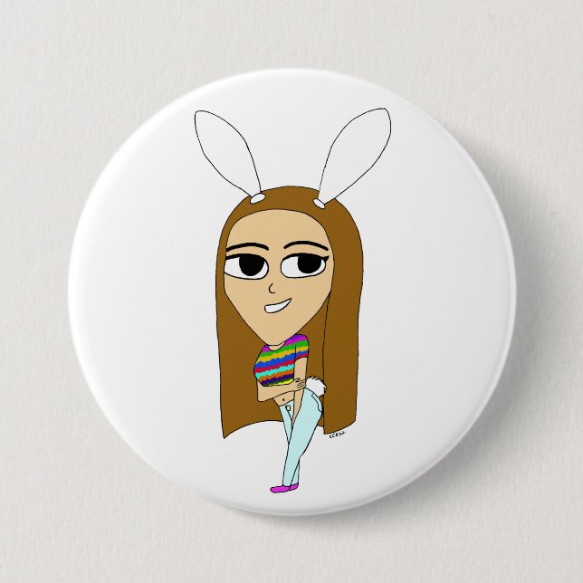 chibi bunnygirl  7.5 cm round badge (Front)
