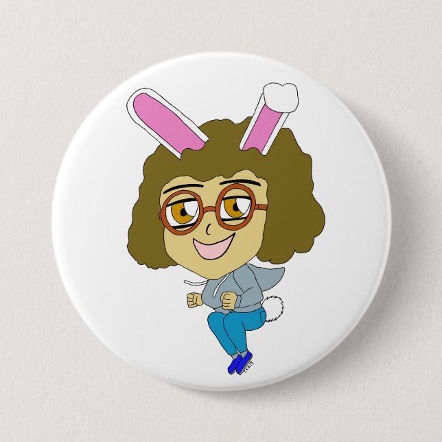 chibi bunnygirl  7.5 cm round badge (Front)