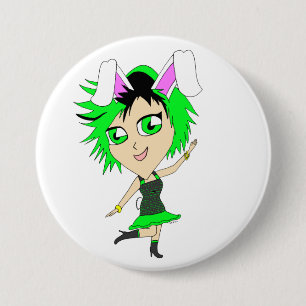 chibi bunnygirl  7.5 cm round badge