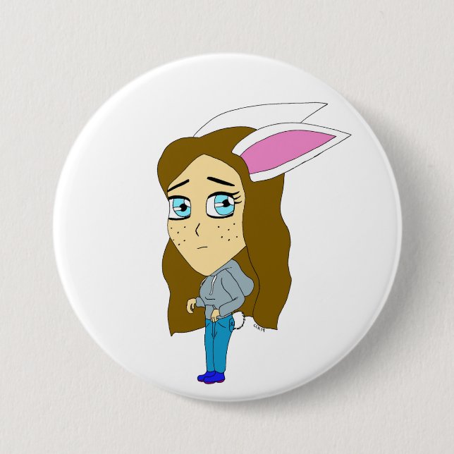 chibi bunnygirl  7.5 cm round badge (Front)