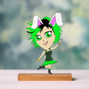 chibi bunnygirl  acrylic sign