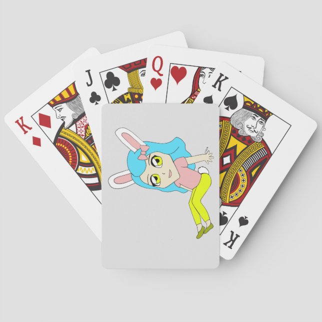 chibi bunnygirl button playing cards (Back)