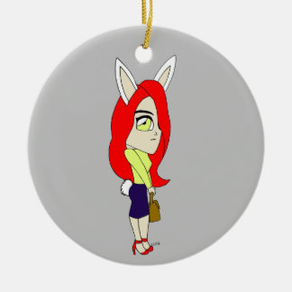chibi bunnygirl ceramic ornament