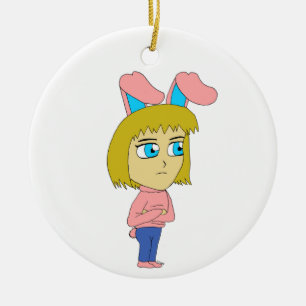 chibi bunnygirl ceramic ornament