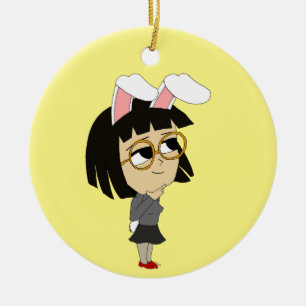 chibi bunnygirl ceramic ornament