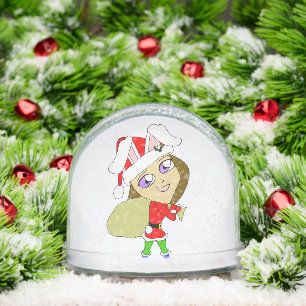 chibi bunnygirl  ceramic ornament snowglobe