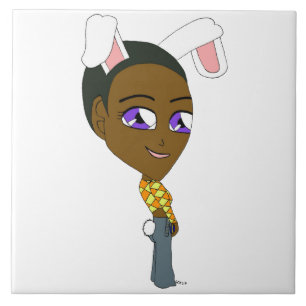 chibi bunnygirl ceramic tile