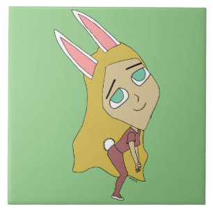 chibi bunnygirl  ceramic tile