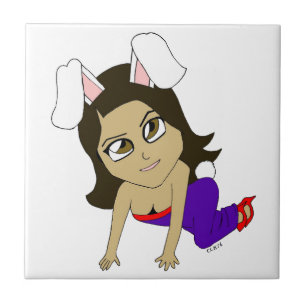chibi bunnygirl ceramic tile