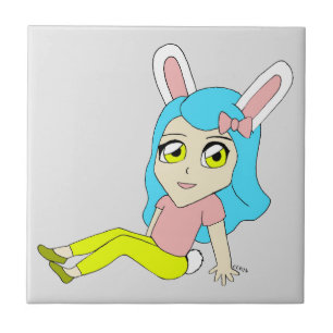 chibi bunnygirl ceramic tile