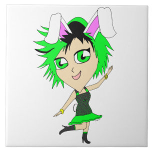 chibi bunnygirl ceramic tile