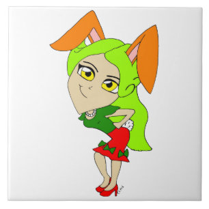 chibi bunnygirl ceramic tile