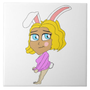 chibi bunnygirl ceramic tile