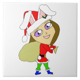 chibi bunnygirl ceramic tile