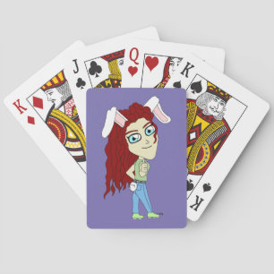Chibi Bunnygirl giving a thumbs up Playing Cards