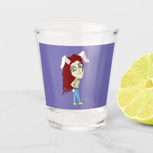 Chibi Bunnygirl giving a thumbs up Shot Glass