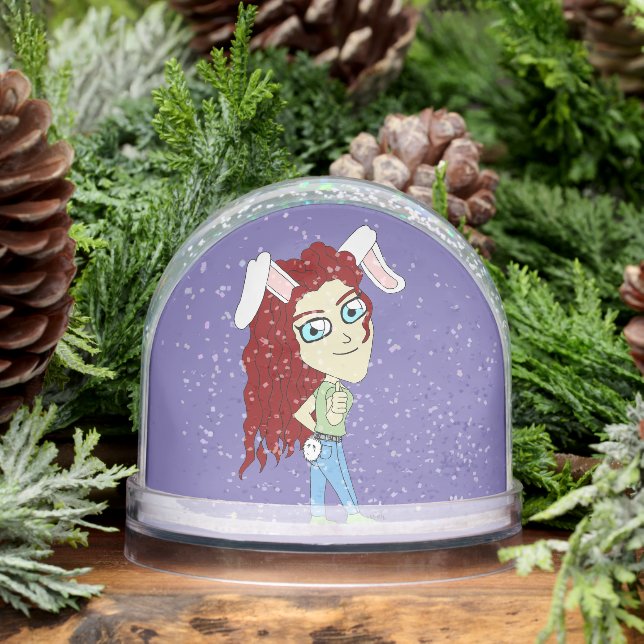 Chibi Bunnygirl giving a thumbs up Snowglobe (Winter)