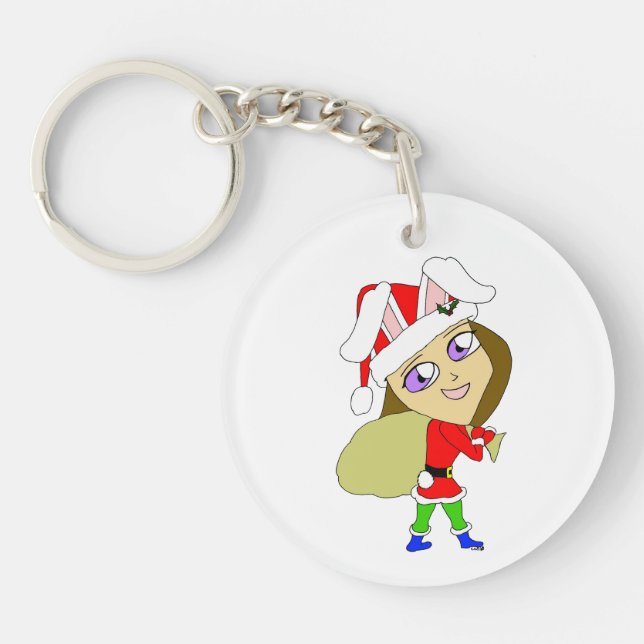 chibi bunnygirl   key ring (Front)