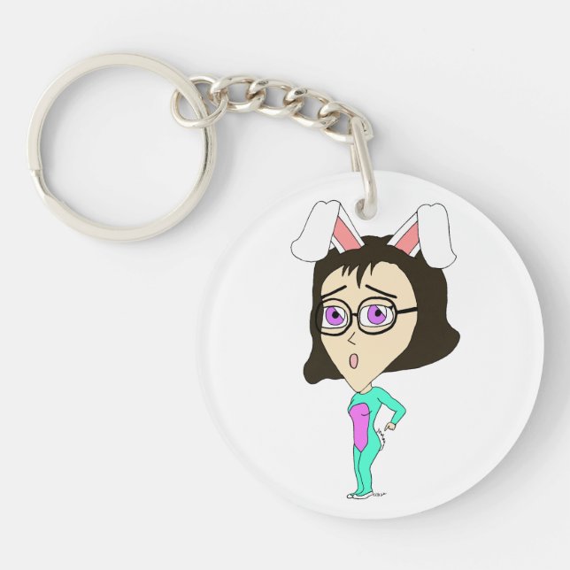 chibi bunnygirl  key ring (Front)
