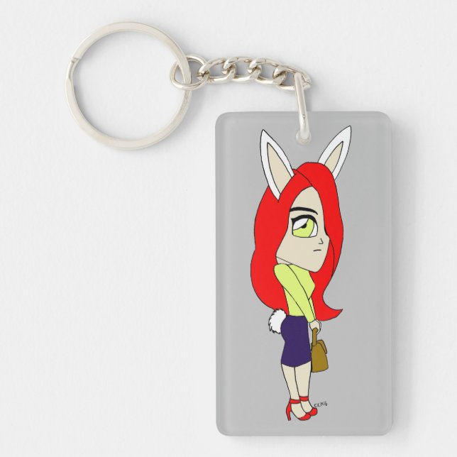 chibi bunnygirl key ring (Front)