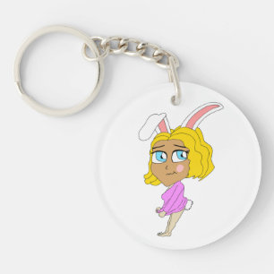 chibi bunnygirl   key ring