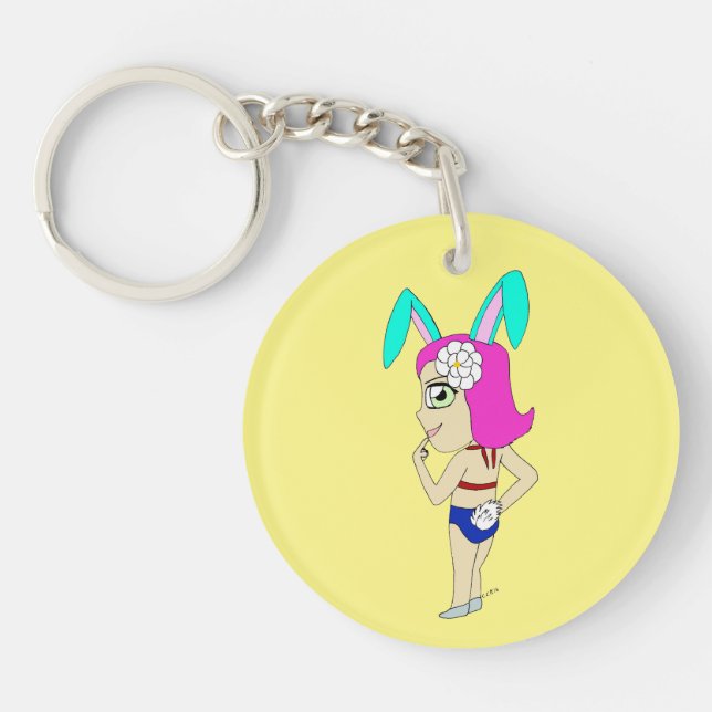 chibi bunnygirl   key ring (Front)