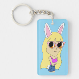 chibi bunnygirl key ring