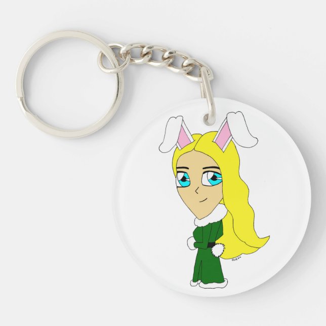 chibi bunnygirl  key ring (Front)